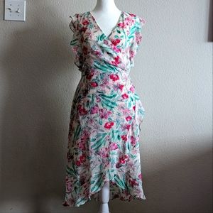 Floral Chiffon Wrap Spring Dress